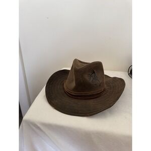 Legendary Whitetails Brown Suede Wide Brim Hat – Deer Antler, Outdoor Western